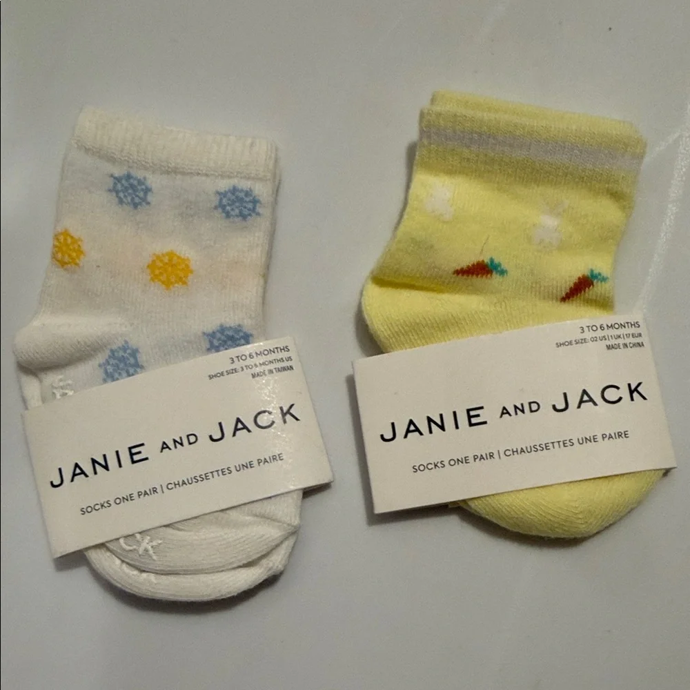 Janie and Jack Colorful Baby Socks Set size 3 to 6 months NWT